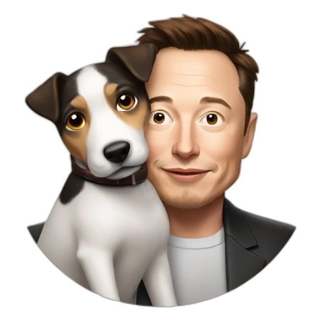 Elon musk with dog sticker