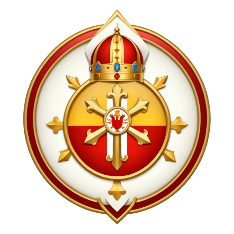 Pope's emblem with a touch of red sticker