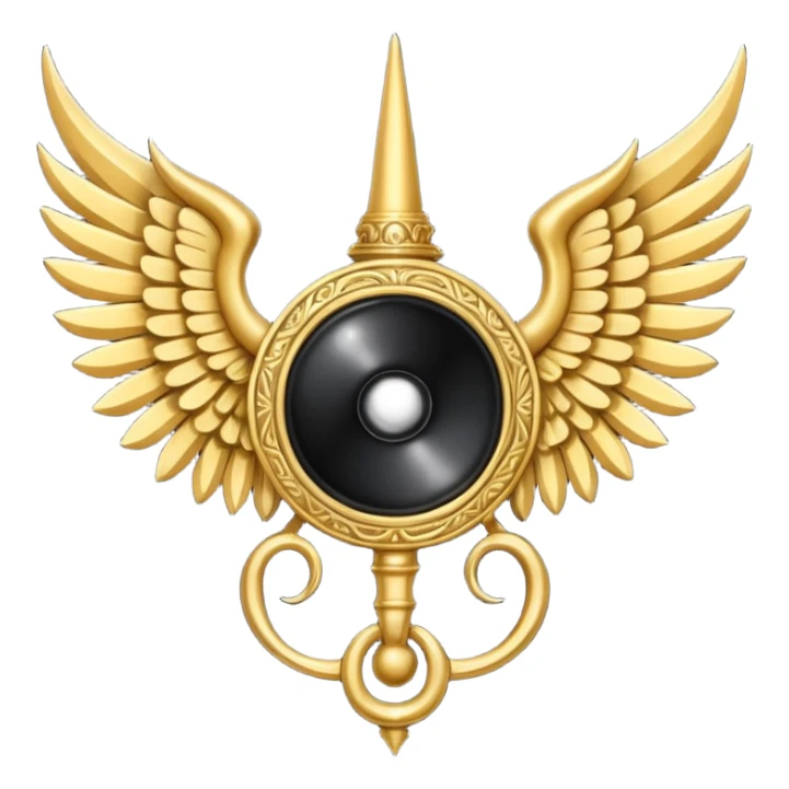 holy emblem with black wings with horn sticker