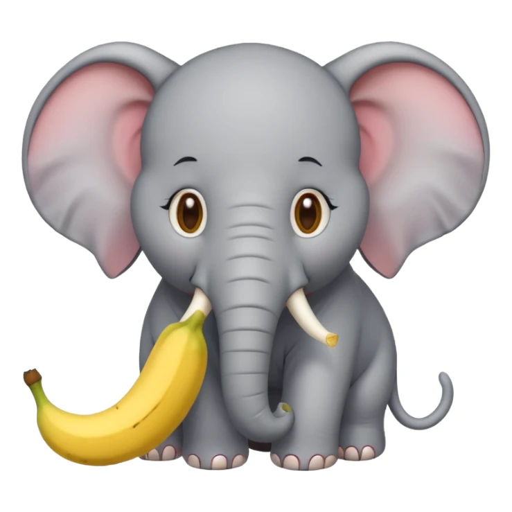 Cat eating elephant and banana in head of elephant  sticker