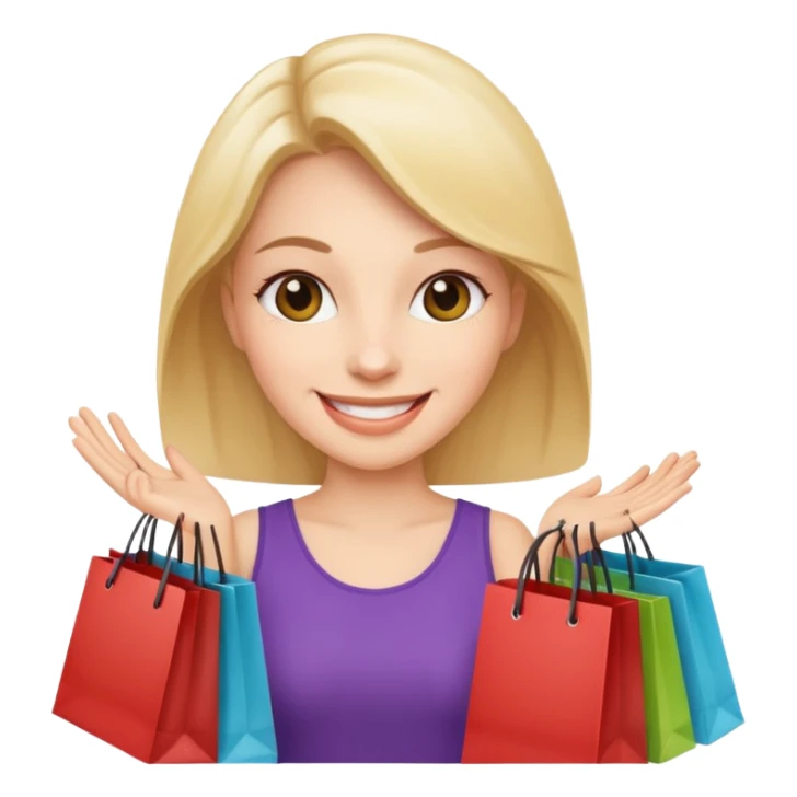 woman with cart sticker