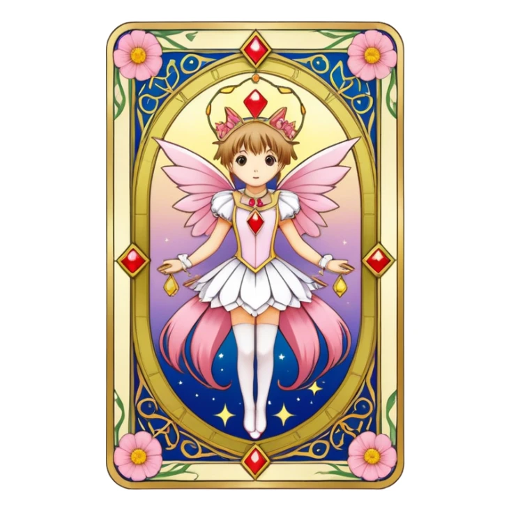 magical tarot-like card inspired by the Clow Cards from Cardcaptor Sakura sticker