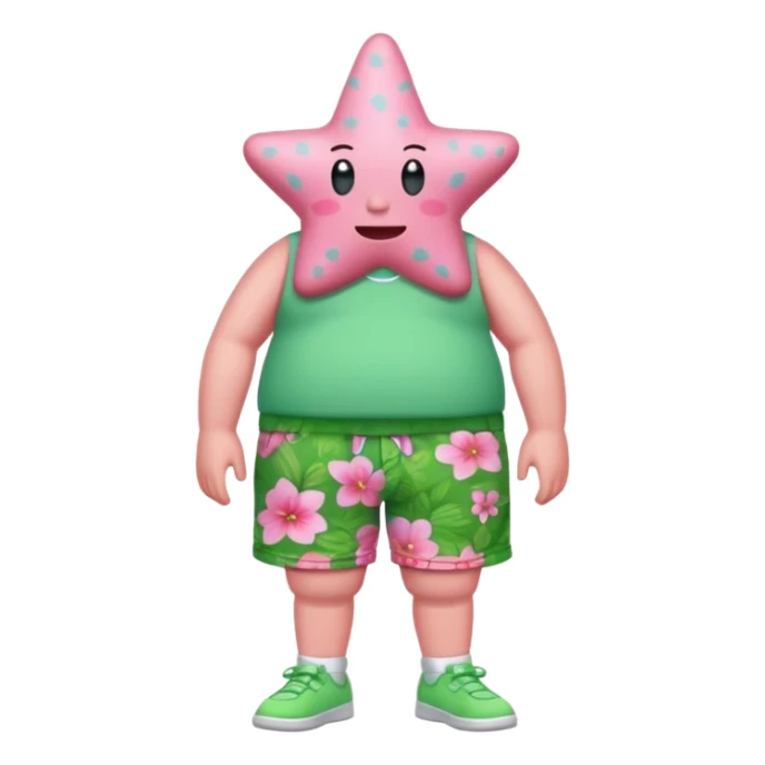 Patrick Star With Green Floral Shorts sticker