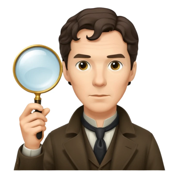 sherlock homes benedict cumberbatch with magnifing glass sticker