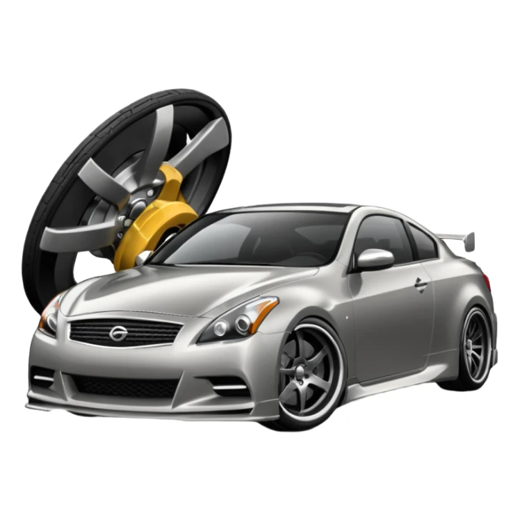 G37 coupe car lowered with mags darksliver car sticker