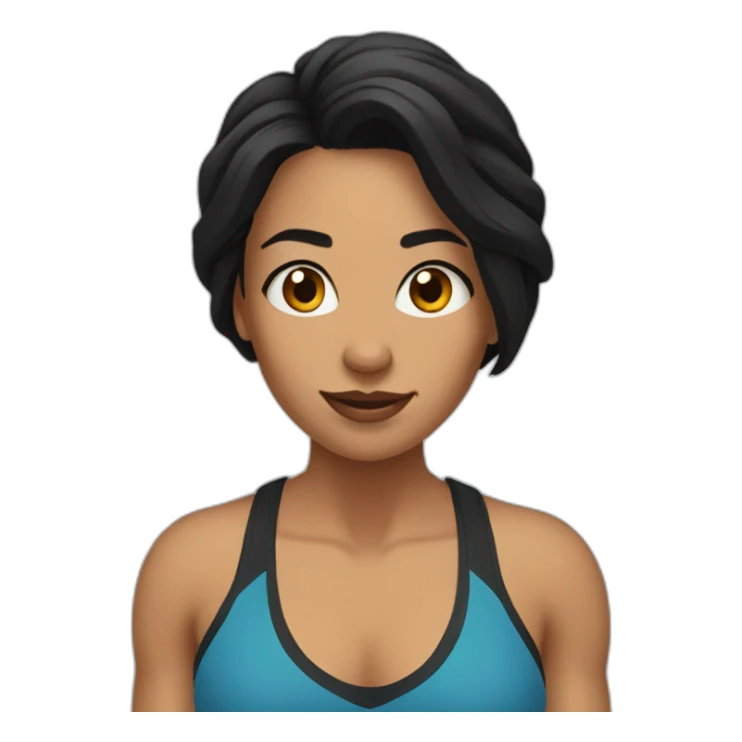crossfit woman with black hair sticker