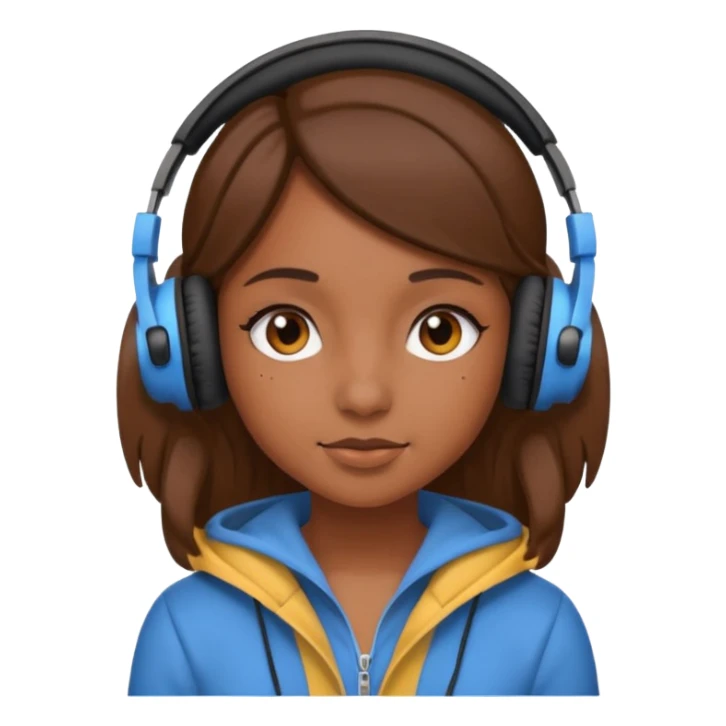 Une fille qui porte un casque écouteur  sticker