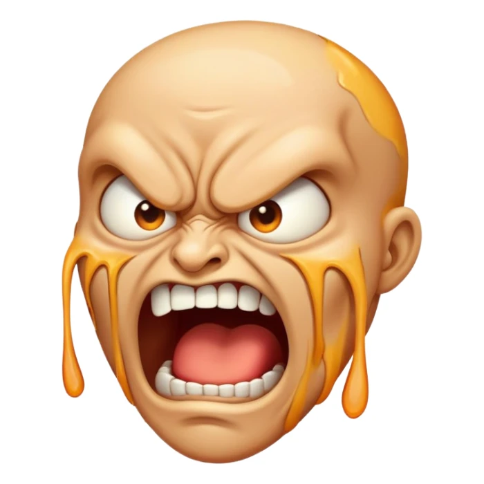 a face melting of anger sticker