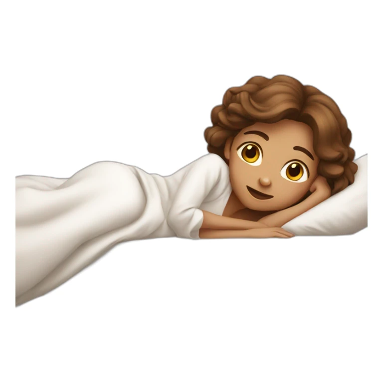 girl White with brown hair go to bed sticker