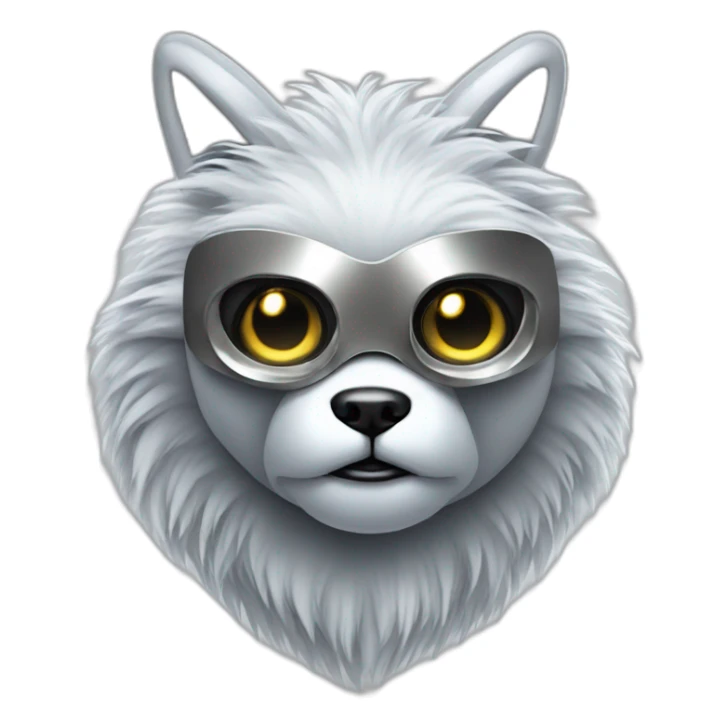 Cyber futuristic silver furry robot  sticker