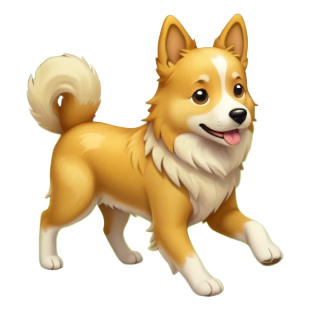 a dog is walking in a clearing sticker