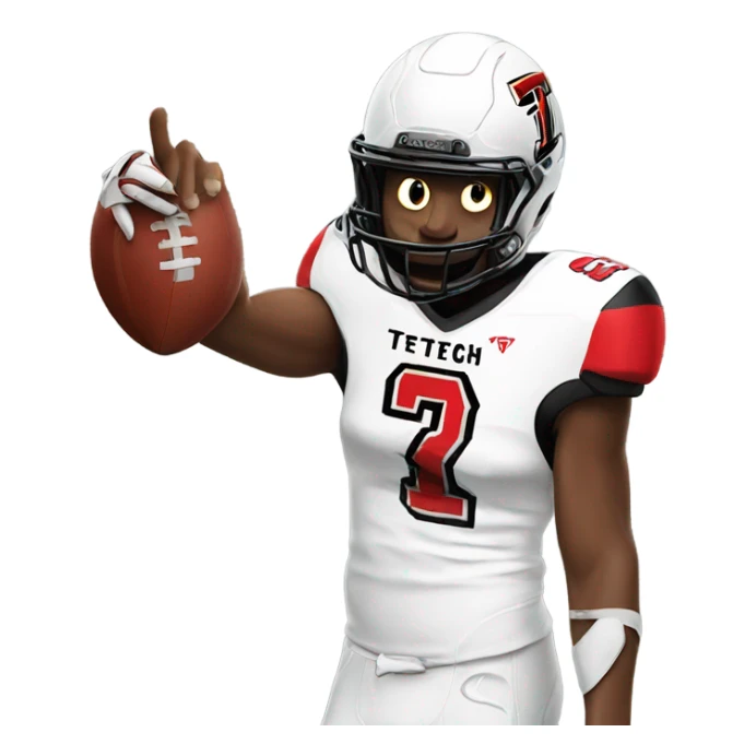 Texas tech football player doing the safety sign sticker