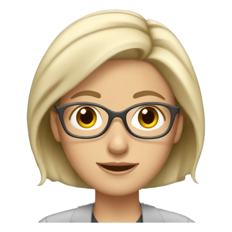 White woman Teacher with grey blonde hair sticker