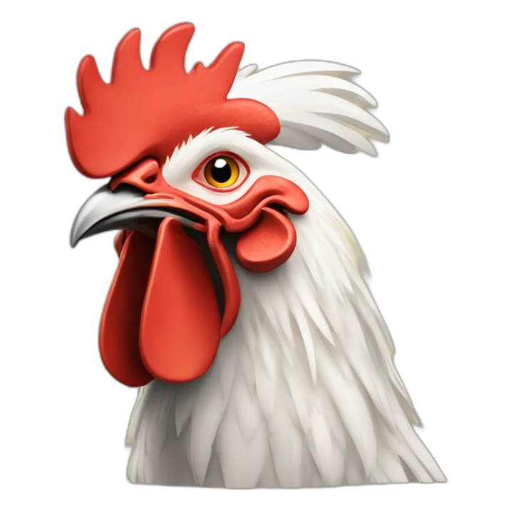 rooster with coconut head sticker