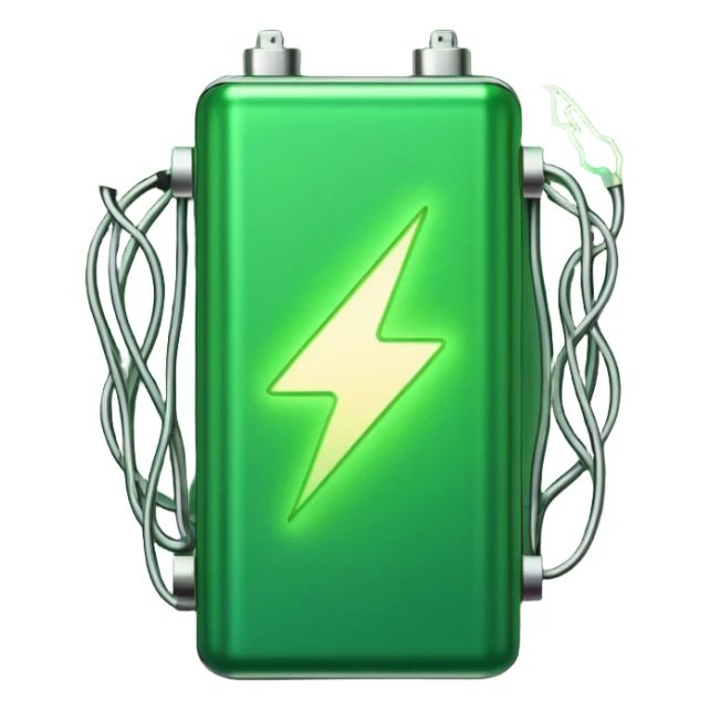 bateria carada al 100% para un video de tecnologia  con linea verdes sticker