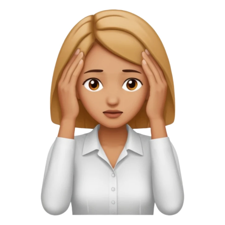 an emoji in which a woman sighs and holds her forehead with her hands sticker