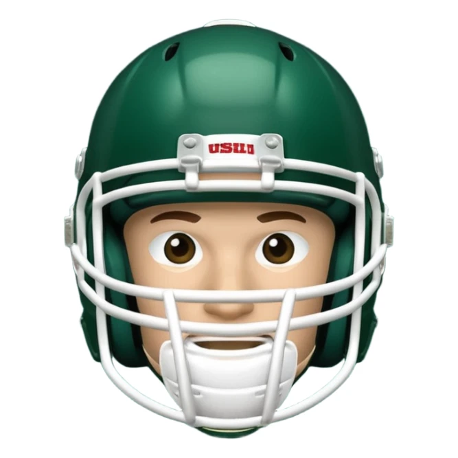 College football player helmet in dark green color sticker