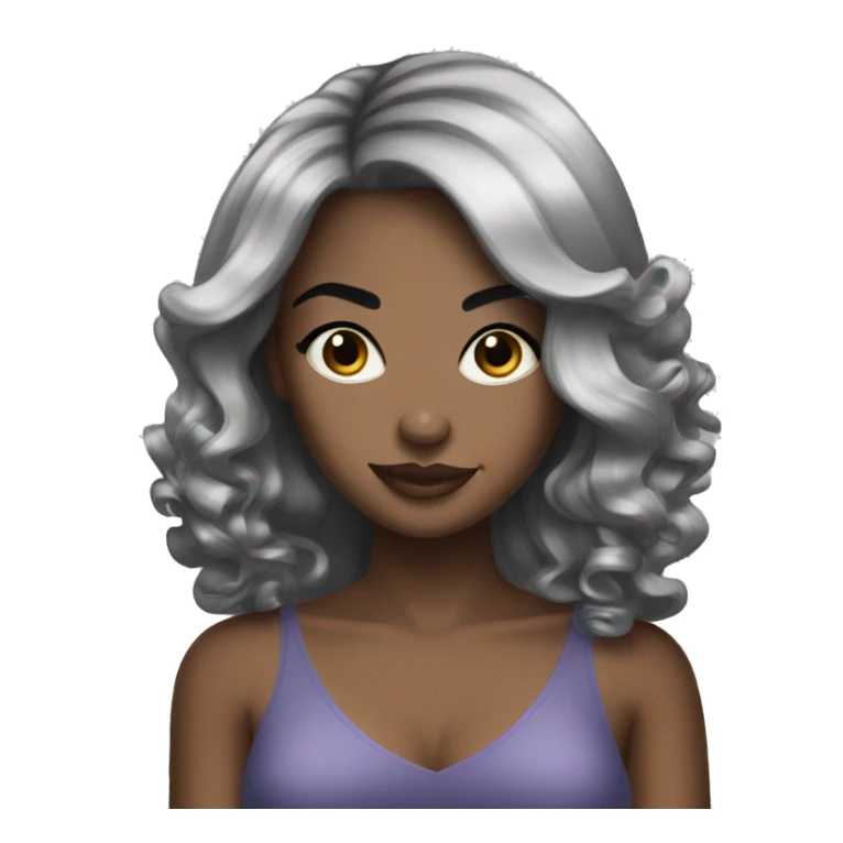 Glamour black hair girl sticker