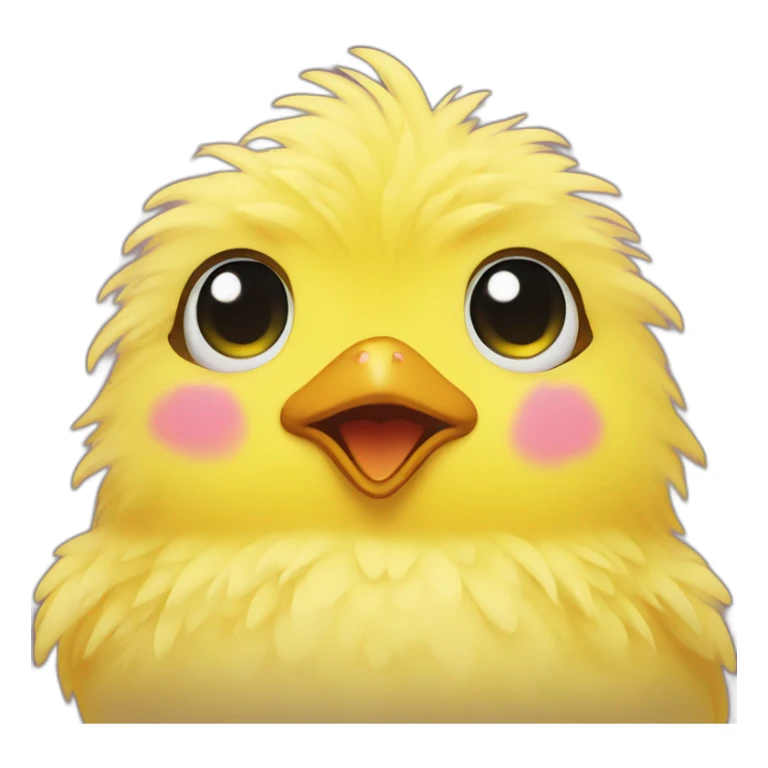 yellow fluffy chick in love with heart-shaped eyes sticker