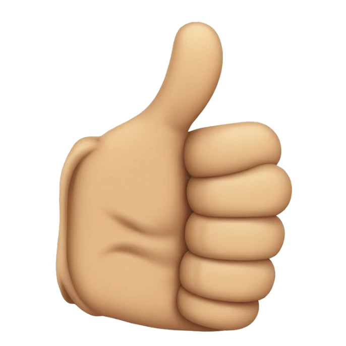 Thumb up but top part cruled in a bit sticker