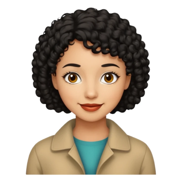 short black curly hair woman mom sticker