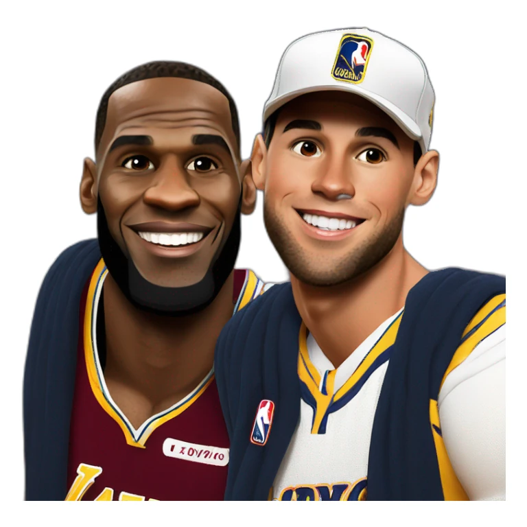 lebron james and cristiano ronaldo kissi sticker