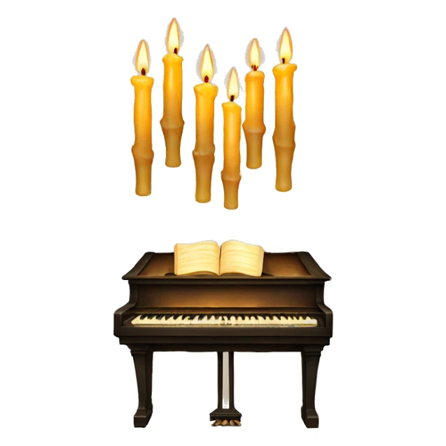 vintage piano with melted candles on top sticker