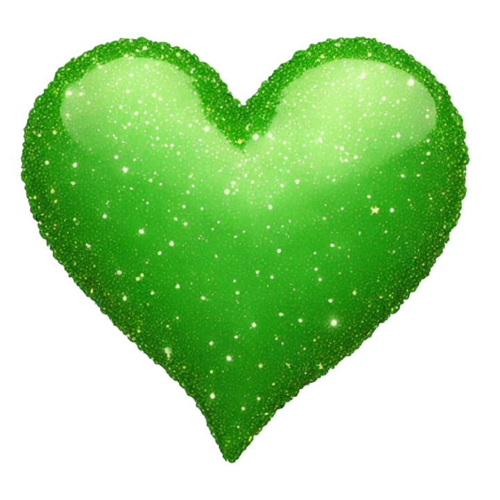 Un corazon verde con brillitos que diga te amo  sticker