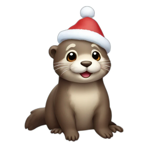 Cute Christmas otter in snow sticker