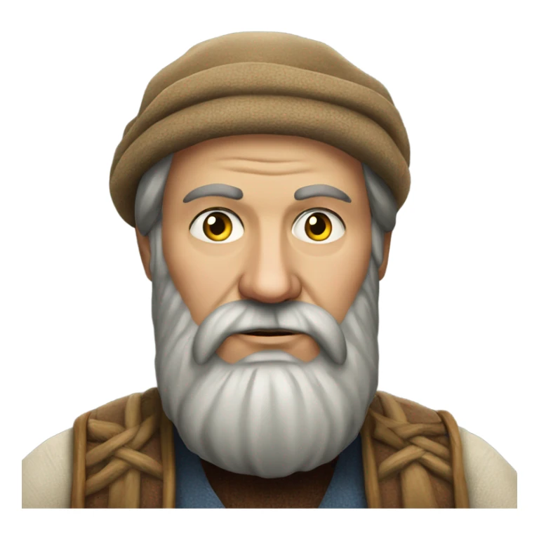 Russian peasant with a beard photorealistic serious sticker