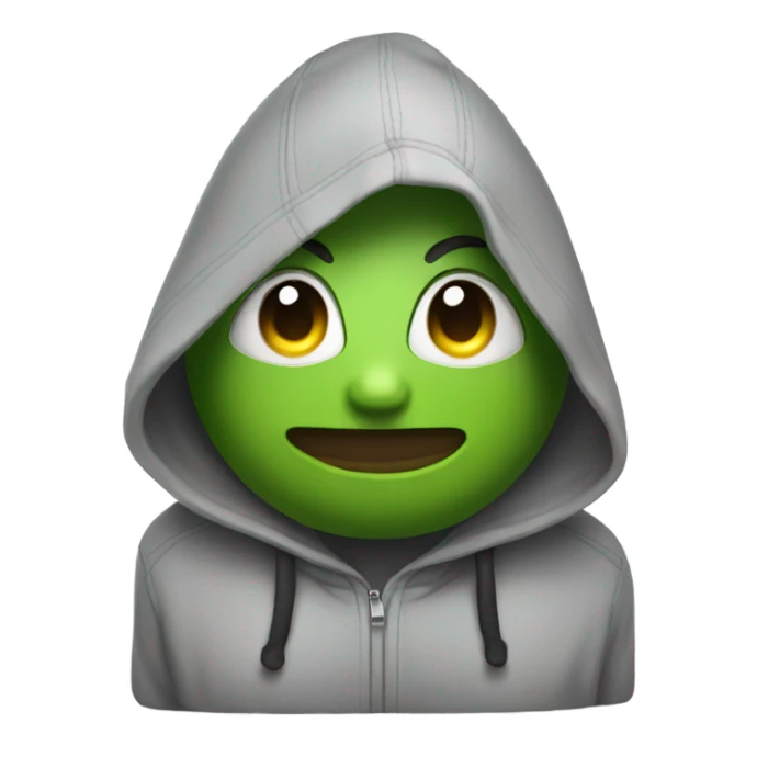 Apple with a hoodie sticker