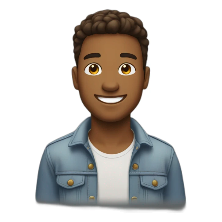 jeune homme brun grand souriant youtubeur sticker