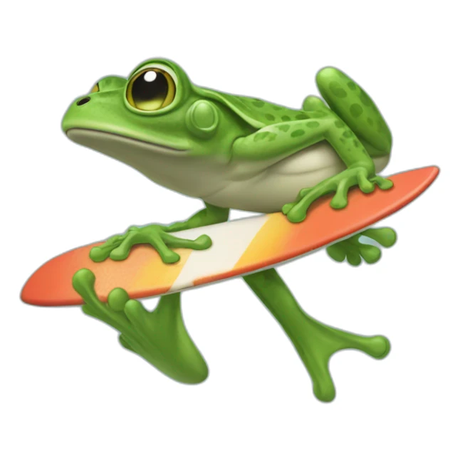Une grenouille qui fait du surf sticker