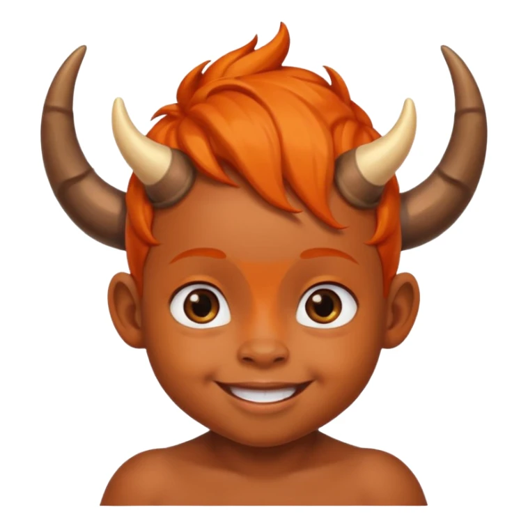 black baby with horns and orange hair sticker