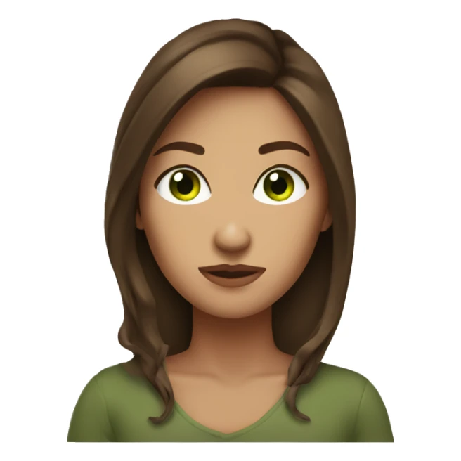 Green eye brown hair woman cozy sticker