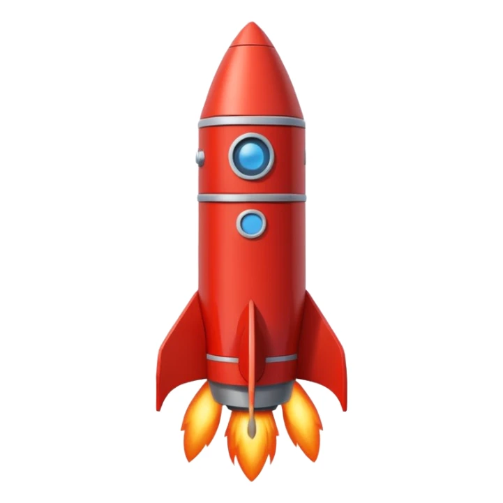 Vertical rocket ship made of layered red bricks sticker