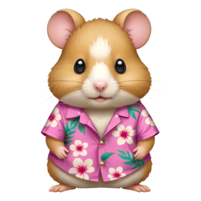 hamster, wearing pink floral aloha shirt. sticker