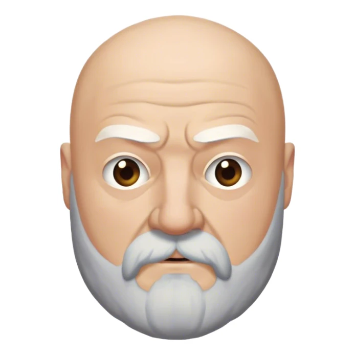 Rickard Karstark from game of thrones, thick white beard, bald head sticker