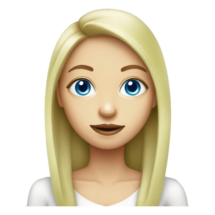 caucasian girl with blue eyes eating kiwi sticker