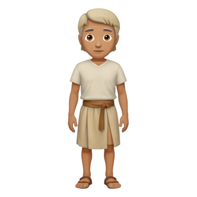 beige ancient man cloth skirt sticker