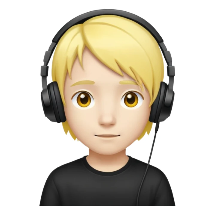 "- Nam
- 10 tuổi
- Da trắng
- Tóc nhuộm vàng
- Đeo tai nghe đen
" sticker