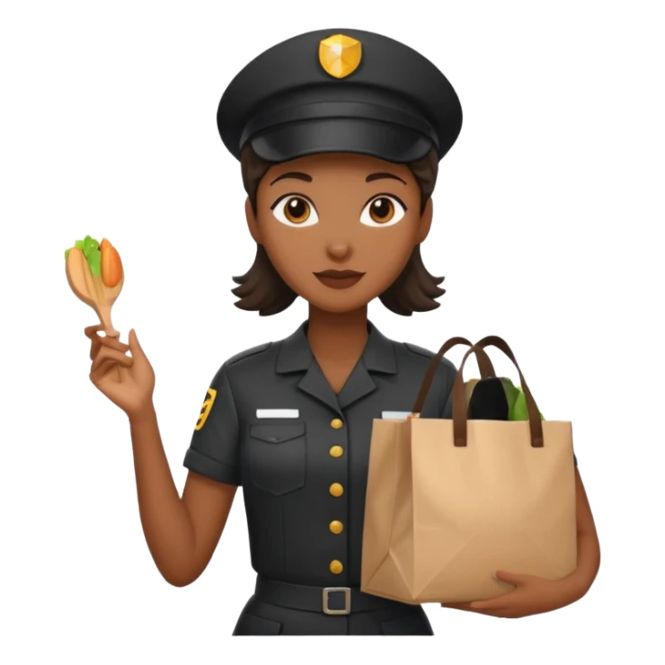 Food Delivery Courier black woman sticker