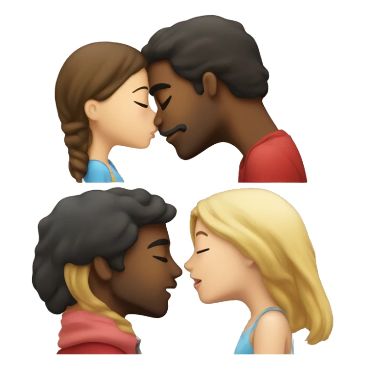Guy kissing girl sticker
