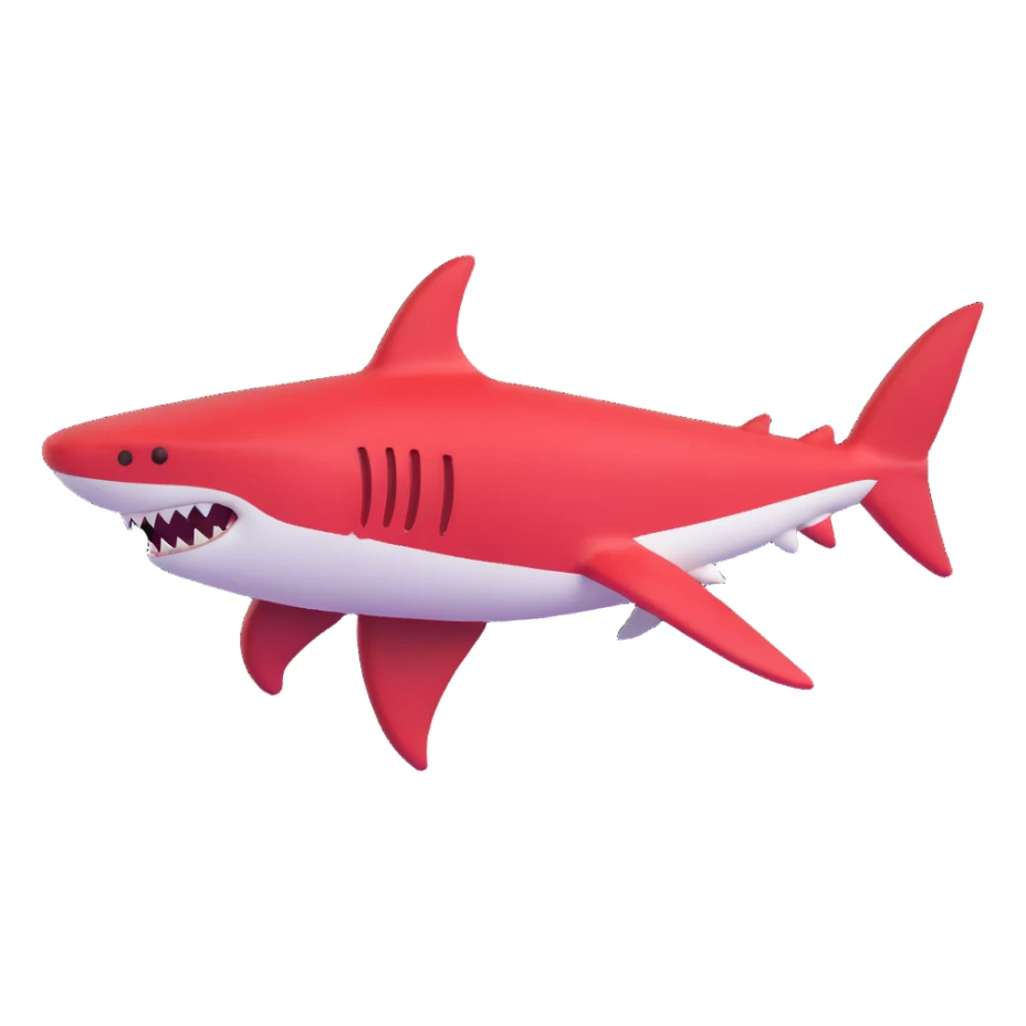 shark with red and white Air Jordans on its fins and back fin sticker