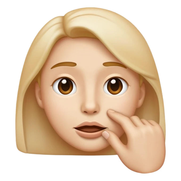 face with subtle lines showing whisper, hand near mouth, classic emoji look sticker
