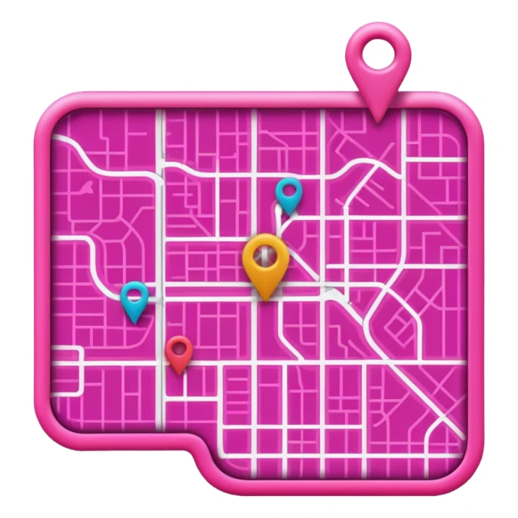 mix pink of a big gps map of the lines sticker