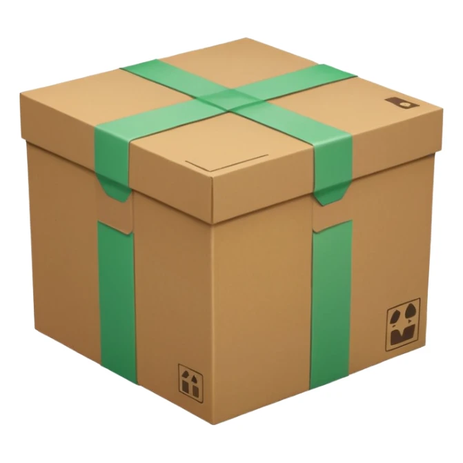 emoji of delivery box light green color sticker