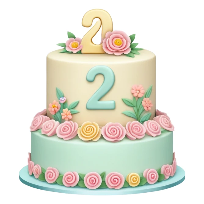 make a floral pastel cake that is aesthetic with the number 20 on it sticker