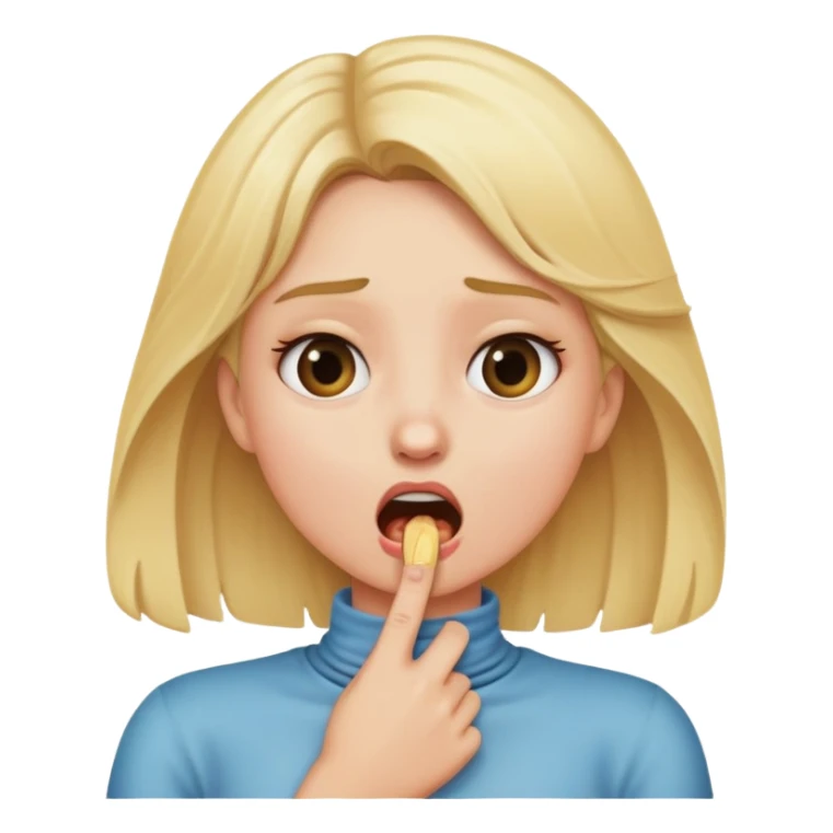 Blonde girl acting like she is choking herself sticker