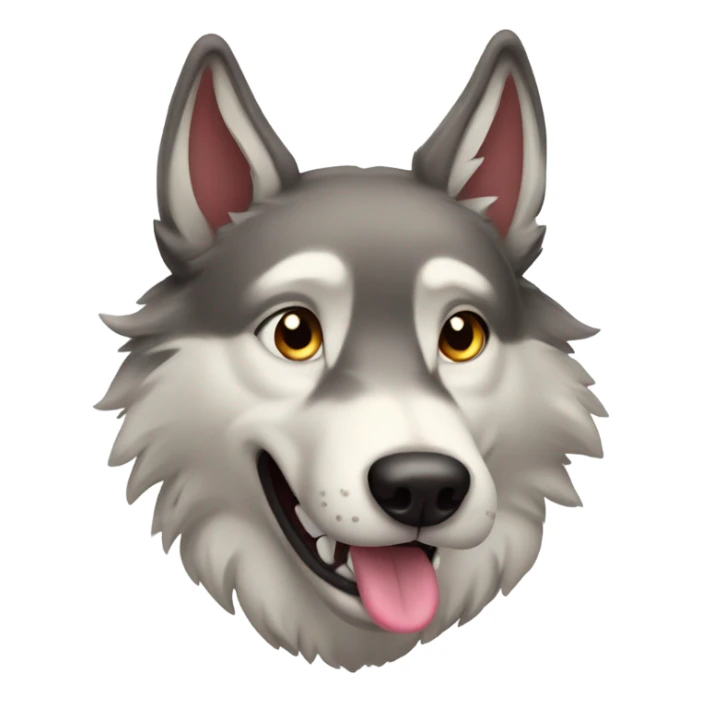 Wolf dog with his tongue out  sticker